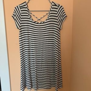 striped t-shirt dress